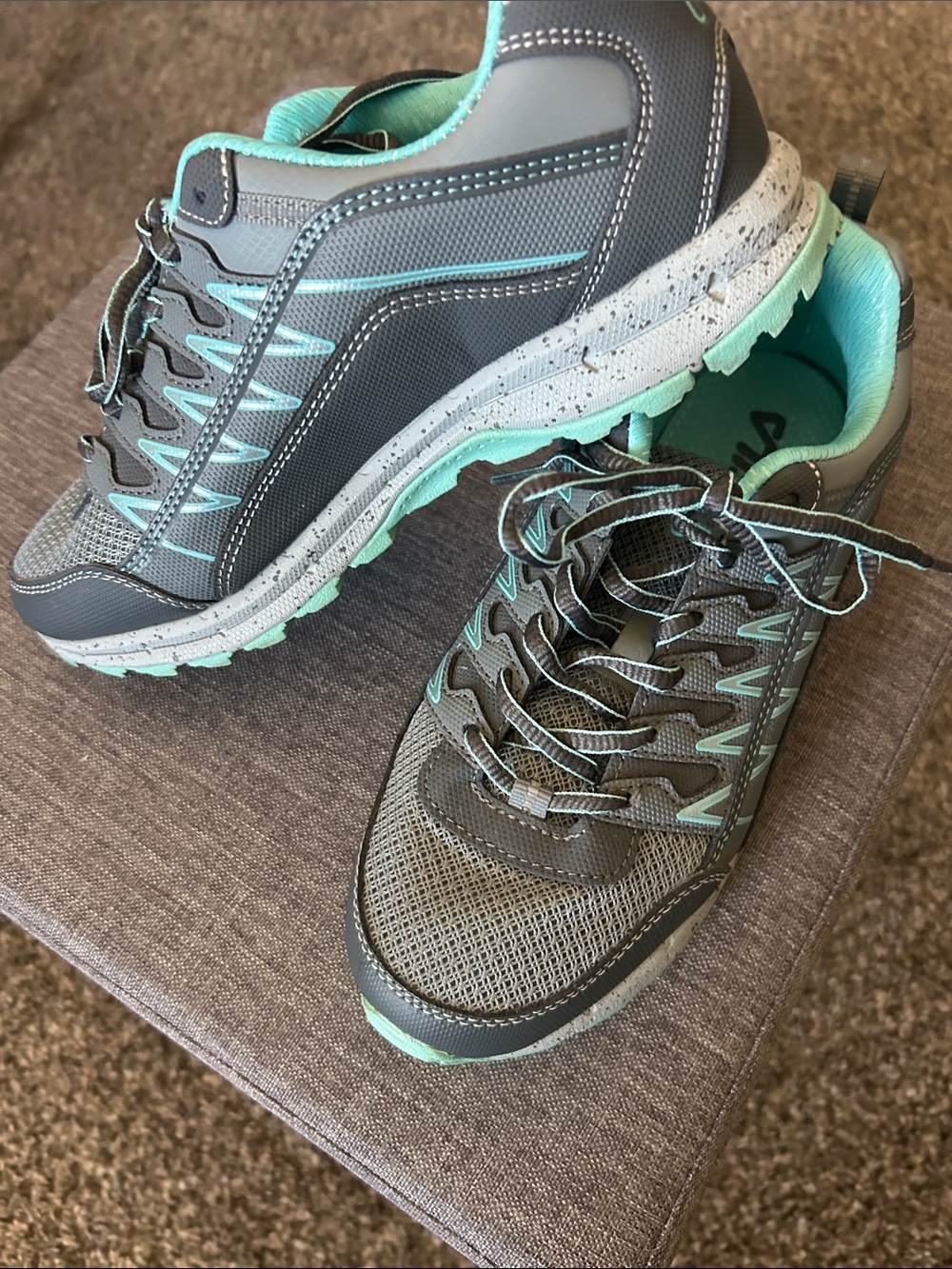Fila Women's Gray and Teal Trail Running Shoes